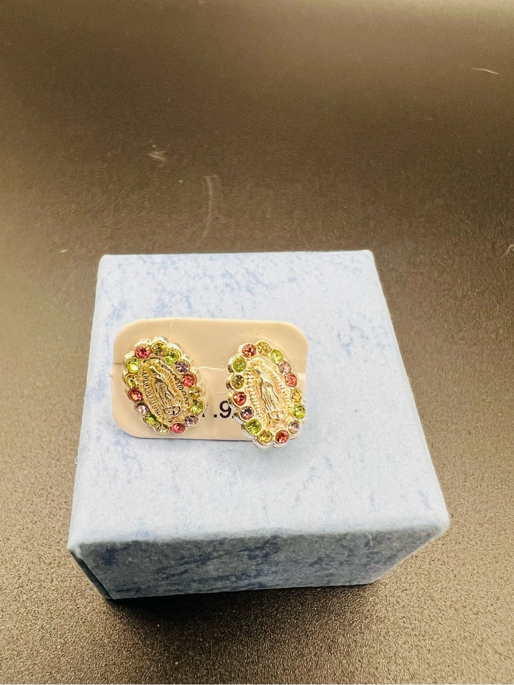 Sterling silver 925 Virgen de Guadalupe stud earrings
